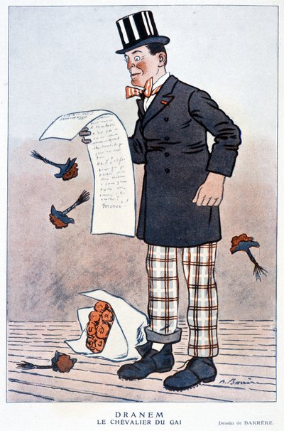 Sarjakuva Jules Renard (1864/1910), ranskalainen kirjailija, Barrère, A. 1923. tekijältä Adrien Barrere