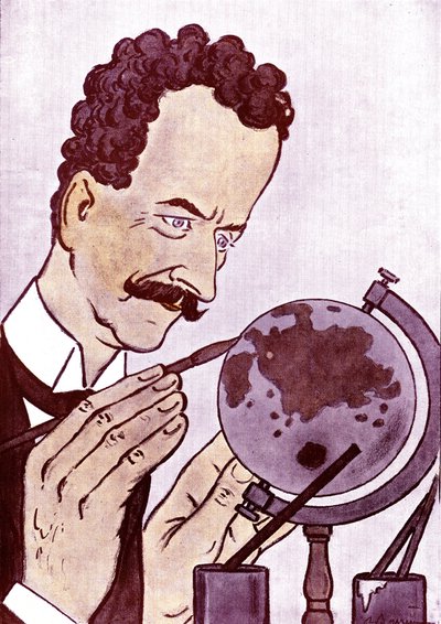 Sarjakuva Philippe Berthelot (1866-1934), ranskalainen poliitikko ja diplomaatti - piirros Adrien Barrere (1877-1931) Fantasiosta tekijältä Adrien Barrere