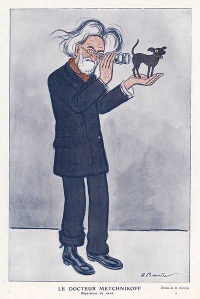 Elie Metchnikoff, venäläinen eläintieteilijä (värilitho) tekijältä Adrien Barrere