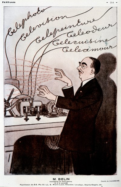 Humoristinen kuva Belinistä ja hänen belinografistaan - Barrère, "" Fantasio" -julkaisussa 1.12.1931 tekijältä Adrien Barrere