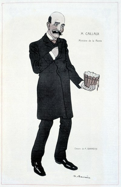 Joseph Caillaux, vuokraministeri - Adrien Barreren (1877-1931) kuvitus teoksessa "" Fantasio" 15.2.1907 tekijältä Adrien Barrere