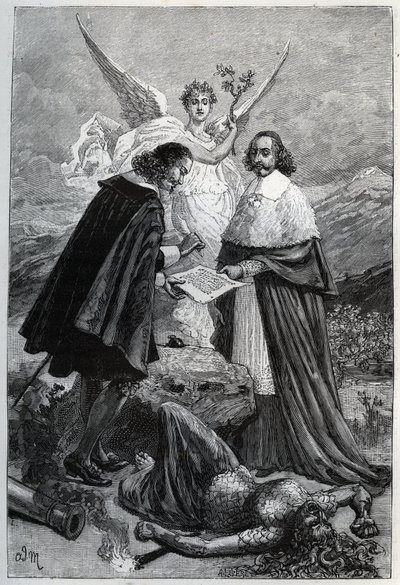 Allegoria Pyreneiden rauhansopimuksesta 7.11 tekijältä Adrien Emmanuel Marie