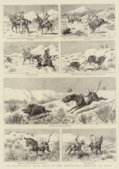 Poikkeuksellinen villisianmetsästys Intian luoteisrajalla tekijältä Adrien Emmanuel Marie