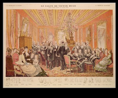 Victor Hugon salonki (1802-85) 21 rue de Clichy, kuvitus "La Chronique Illustreesta" tekijältä Adrien Emmanuel Marie