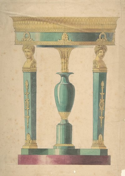 Suunnittelu pöydälle, 1800-luvun alku. tekijältä Adrien Louis Marie Cavelier.