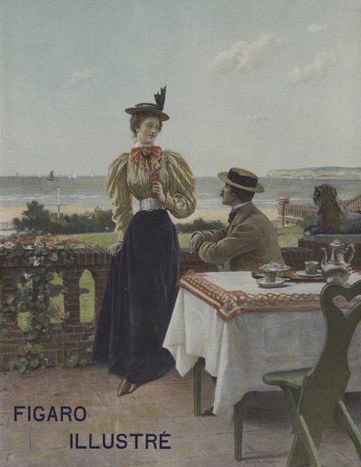 A Villers-sur-Mer. Le Figaro Illustre -lehden kansi, heinäkuu 1897. tekijältä Adrien Moreau