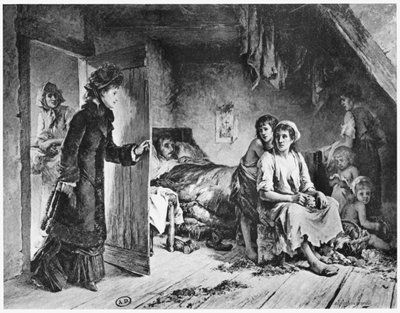 Köyhien talossa, noin 1880 (svetokuvassa). tekijältä Adrien de Boucherville