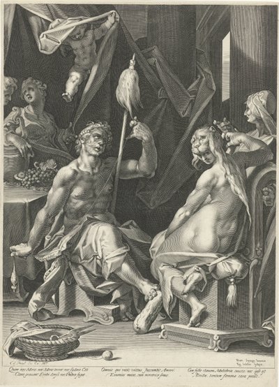 Hercules Omphalessa tekijältä Egidius  Sadeler (II)