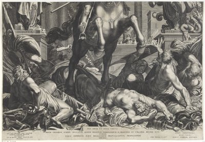 Keisari Ferdinand II hevosen selässä (alempi lehti) tekijältä Egidius  Sadeler (II)