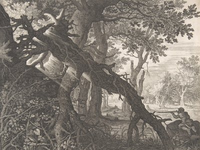 Metsä ja kaninmetsästys,.n.d. tekijältä Aegidius Sadeler II