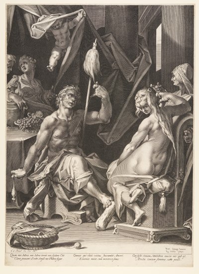 Hercules ja Omphale tekijältä Aegidius Sadeler II