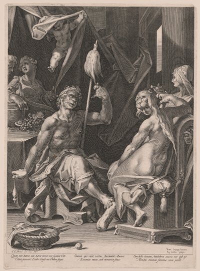 Hercules ja Omphale tekijältä Aegidius Sadeler II