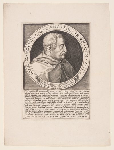 Jan Zamoyski, puolalainen aatelismies, suuri kruunun kansleri tekijältä Aegidius Sadeler II
