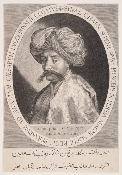 Synal Chaen (Zeynal Khan Shamlu), Persian suurlähettiläs Prahassa. tekijältä Aegidius Sadeler II