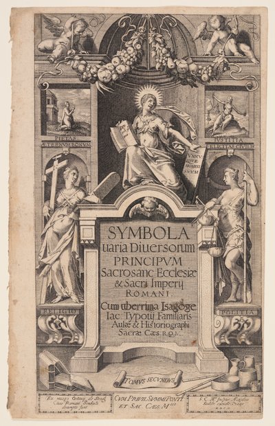 Symbola varia diversorum -teoksen nimiölehti tekijältä Aegidius Sadeler II