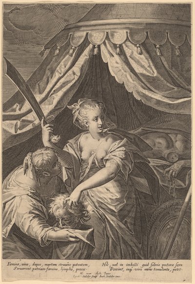 Judith Holofernesin pään kanssa tekijältä Aegidius Sadeler II, after Hans von Aachen