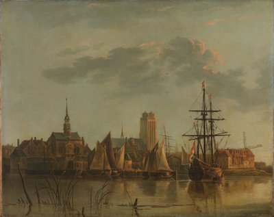 Näkymä Dordrechtiin auringonlaskun aikaan tekijältä Aelbert (after) Cuyp