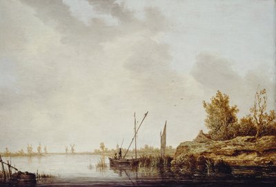 Jokikohtaus kaukaisten tuulimyllyjen kanssa, n. 1640-42 tekijältä Aelbert Cuyp