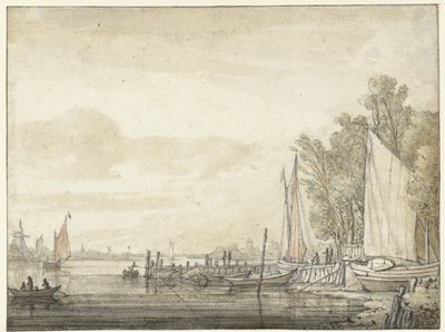 Veneitä joen laiturilla tekijältä Aelbert Cuyp