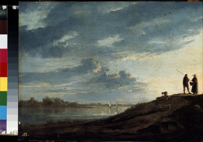Auringonlasku joen yllä Albert (Aelbert tai Aelbrecht) Cuypin (1620-1691) maalaus noin 1650 Mitat 38,5x53 cm Eremitaaši, Pietari tekijältä Aelbert Cuyp