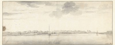 Laaja jokinäkymä laivoilla tyynellä vedellä tekijältä Aelbert Cuyp