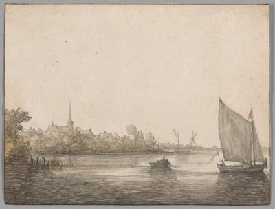 Näkymä IJsselmondesta Uuden Maasin poikki tekijältä Aelbert Cuyp