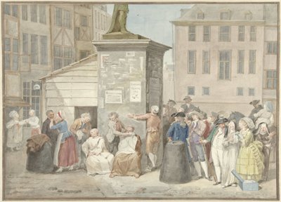 Aukio munkkien ja nunnien kanssa vallankumouksen aikana Belgiassa, 20. lokakuuta 1787 tekijältä Aert Schouman (signed by artist)