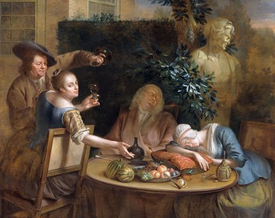 Drinking Party in the Garden, 1739 tekijältä Aert Schouman