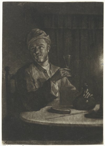 Mies nostettu lasi tekijältä Aert Schouman