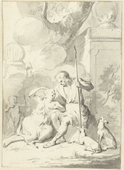 Venus en Adonis (?) tekijältä Aert Schouman