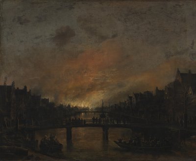 Tulipalo Amsterdamissa yöllä tekijältä Aert van der Neer