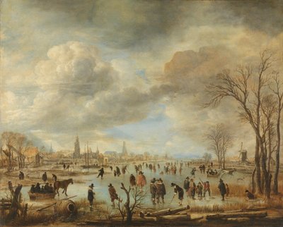 River View in Winter, n. 1655-1660 tekijältä Aert van der Neer