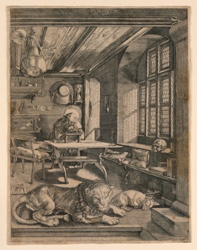 Pyhä Hieronymus tutkimuksessaan tekijältä After Albrecht Dürer