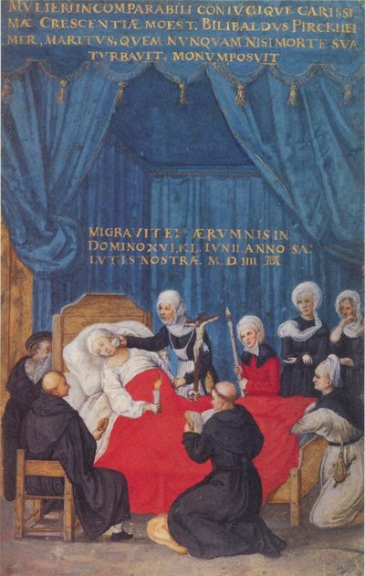 Crescentia Pirckheimerin kuolema tekijältä After Albrecht Dürer