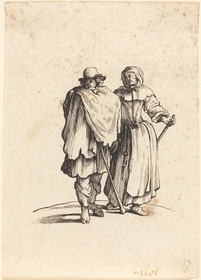 Kerjäläinen pariskunta tekijältä After Jacques Callot
