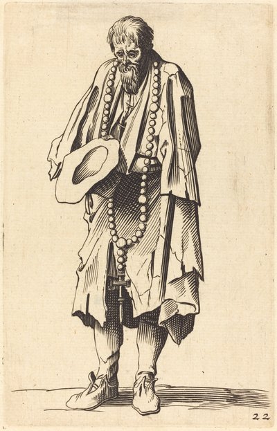Kerjäläinen rukouksen kanssa tekijältä After Jacques Callot