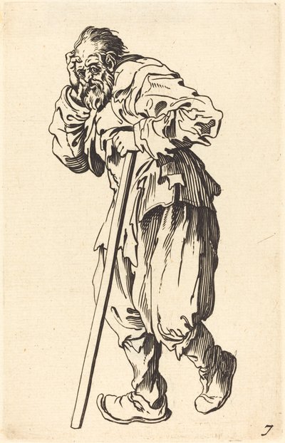 Kerjäläinen kepillä tekijältä After Jacques Callot