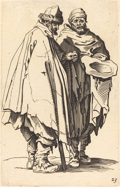 Sokea kerjäläinen ja seuralainen tekijältä After Jacques Callot