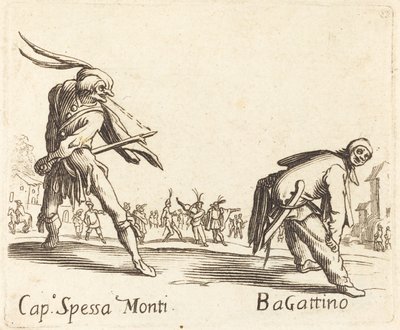Cap Spessa Monti ja Bagattino tekijältä After Jacques Callot