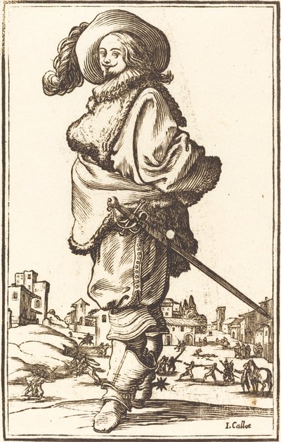 Jalo mies turkista Plastron tekijältä After Jacques Callot