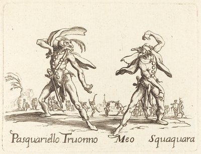 Pasquariello Truonno ja Meo Squaquara tekijältä After Jacques Callot