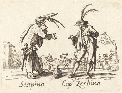 Scapino ja Cap. Zerbino tekijältä After Jacques Callot