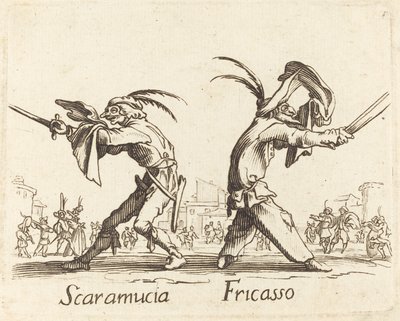 Scaramucia ja Fricasso tekijältä After Jacques Callot