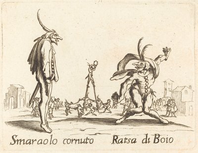 Smaralo Cornuto i Ratsa di Boiofinnish tekijältä After Jacques Callot