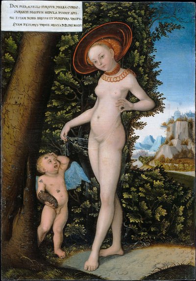 Venus ja Amor, hunajavaras tekijältä after Lucas Cranach the Elder