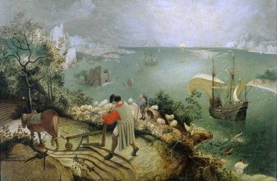 Maisema ja Ikaroksen putoaminen tekijältä After Pieter Brueghel the Elder