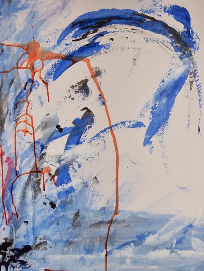 Nimetön, 2016 (muste ja akryyli paperille) tekijältä Agnes Girardon