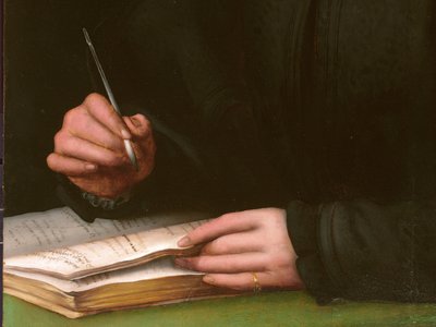 Nuoren miehen muotokuva kirjan kanssa tekijältä Agnolo Bronzino
