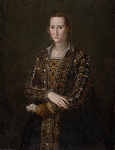 Eleonora di Toledo (1522-1562), noin 1560 (öljy kankaalle, siirretty paneelista) tekijältä Agnolo Bronzino