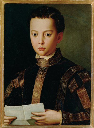 Suurherttua Francesco I Medici poikana (maalaus puulle) tekijältä Agnolo di Cosimo Bronzino